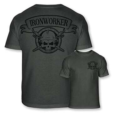 Ironworker Skull Crossbones Athletic T-Shirt for Professionals