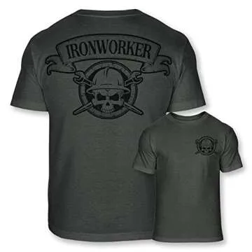 Ironworker Skull Crossbones Athletic T-Shirt for Professionals