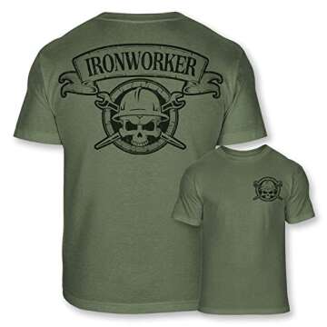 Ironworker Skull Crossbones Athletic T-Shirt for Professionals
