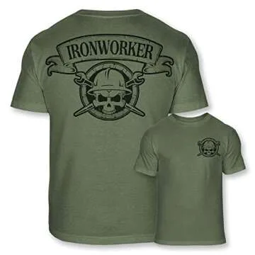 Ironworker Skull Crossbones Athletic T-Shirt for Professionals