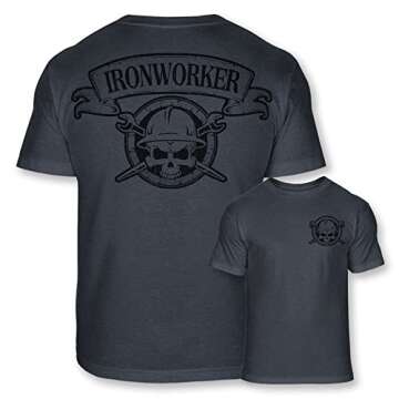 Ironworker Skull Crossbones Athletic T-Shirt for Professionals