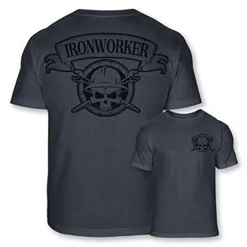 Ironworker Skull Crossbones Athletic T-Shirt for Professionals