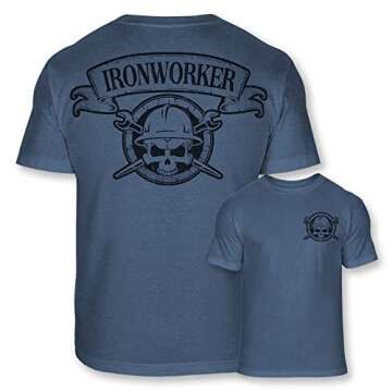 Ironworker Skull Crossbones Athletic T-Shirt for Professionals