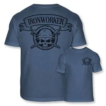 Ironworker Skull Crossbones Athletic T-Shirt for Professionals
