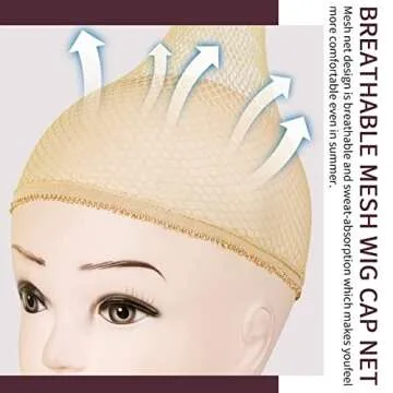 FANDAMEI Light Brown Wig Caps - 4PCS Mesh Net Comfort