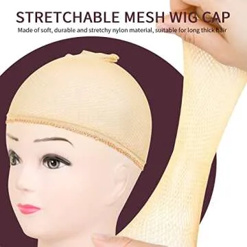 FANDAMEI Light Brown Wig Caps - 4PCS Mesh Net Comfort