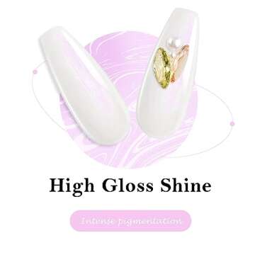 Arousar Gel Polish, 15ml Pearl White Color Soak Off Gel Nail Polish, Fall Thanksgiving Day Quick Dry Nail UV LED Manicure Gel Nail Polish for Salon DIY at Home