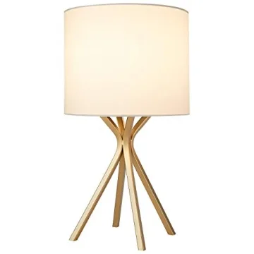 Stylish Rivet Gold Table Desk Lamp with Linen Shade