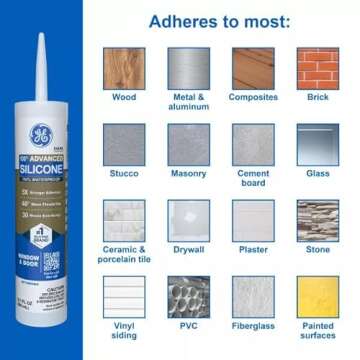 GE Advanced Silicone Caulk - Waterproof & Strong Sealant