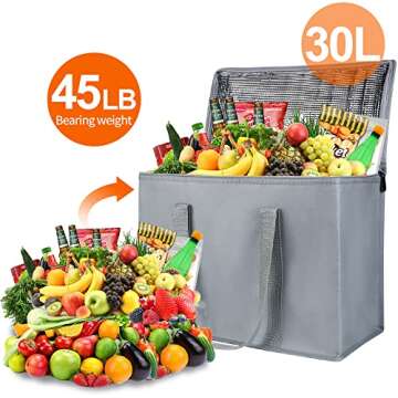 Bodaon Insulated Reusable Grocery Bags, X-Large & Versatile