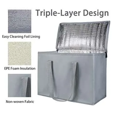 Bodaon Insulated Reusable Grocery Bags, X-Large & Versatile