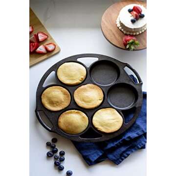 Lodge Seasoned Cast Iron Mini Cake Pan, 7 Impressions