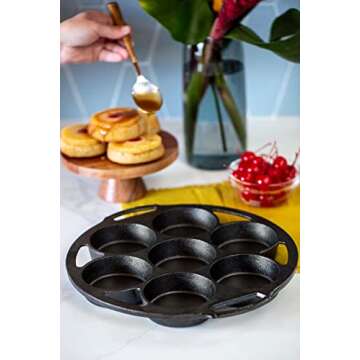 Lodge Seasoned Cast Iron Mini Cake Pan, 7 Impressions