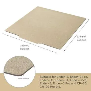 HICTOP PEI Sheet PEI Spring Steel 235x235 and Magnetic Build Plate with Adhesive PEI Bed for Ender-3 Pro/Neo, Ender-3 V2/Neo，Ender-3/Neo 3D Printers