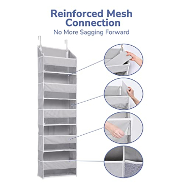ULG Over Door Organizer with 5 Large Pockets and 10 Mesh Pockets