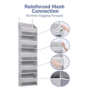 ULG Over Door Organizer with 5 Large Pockets and 10 Mesh Pockets