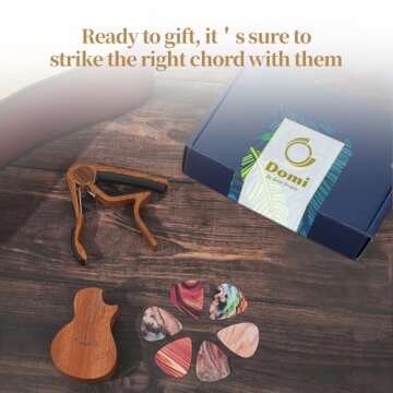 Guitar Capo Gift Set - Includes 1 Capo, 1 Pick Holder, 6 Picks, Guitar Accessories Kit for Acoustic,...
