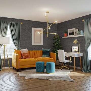 WADILE Grasscloth Peel and Stick Wallpaper, Textured Contact Paper for Cabinets, Faux Linen Wall Paper Pull and Stick, Fabric Vinyl Wallpaper Self Adhesive