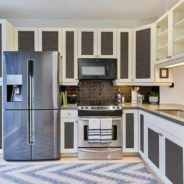 WADILE Grasscloth Peel and Stick Wallpaper, Textured Contact Paper for Cabinets, Faux Linen Wall Paper Pull and Stick, Fabric Vinyl Wallpaper Self Adhesive