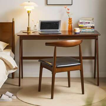 Cttasty Mid Century Modern Computer Desk with Drawers