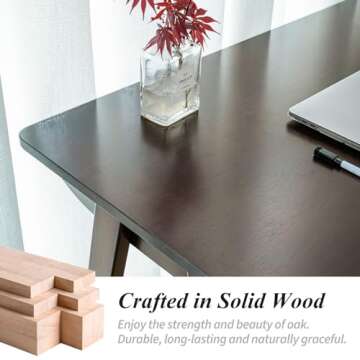 Cttasty Mid Century Modern Computer Desk with Drawers