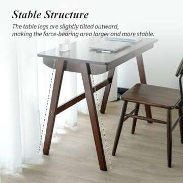 Cttasty Mid Century Modern Computer Desk with Drawers