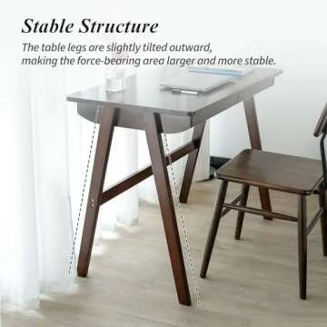 Cttasty Mid Century Modern Computer Desk with Drawers