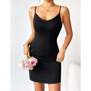 Avidlove Women Modal V Neck Mini Full Slips in Black