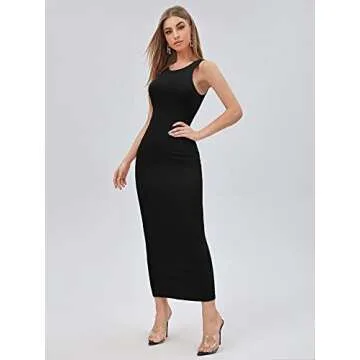 Stylish Verdusa Women's Bodycon Maxi Dress in Black