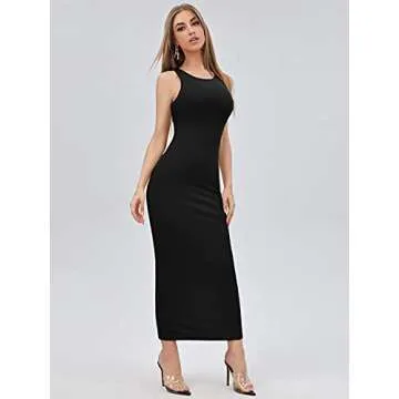 Stylish Verdusa Women's Bodycon Maxi Dress in Black