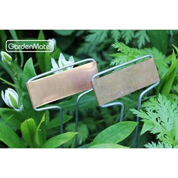GardenMate 25-Pack Weatherproof Banner Copper Metal Plant Labels, Height 10.5", Label Area 2.5'' x 7/8''