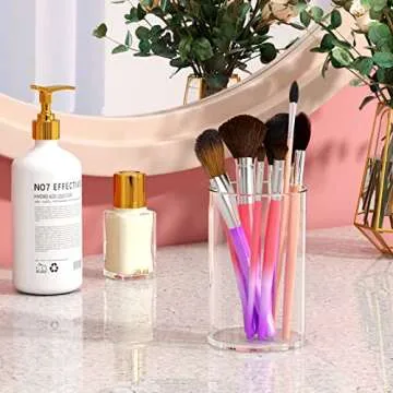 NIUBEE 2 Pack Acrylic Pen Holder - Stylish Desk Organizer