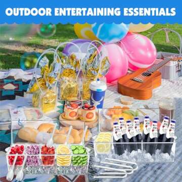 MHEOMTME Condiment Serving Tray with Ice Compartments