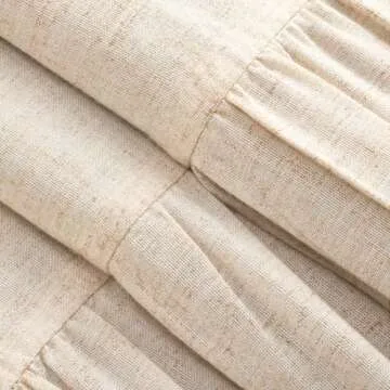 Awellife Linen Farmhouse Shower Curtain with Ruffle
