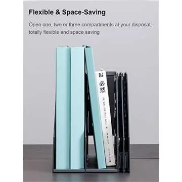 Leven Collapsible Magazine File Holder/Desk Organizer for Office Organization and Storage with 4 Vertical Compartments