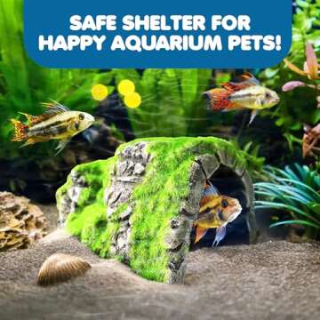 SunGrow Fish Tank Hideout Cave for Betta & Cichlids