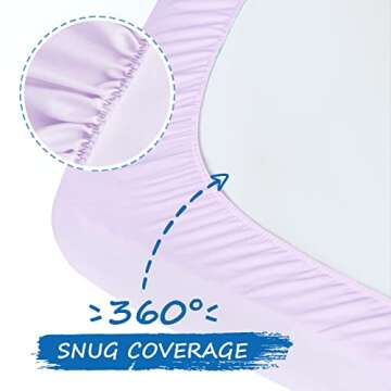 Crib Sheets Girl, Baby Crib Sheets for Standard Crib Mattress & Toddler Bed Mattress, Snug Fit Breathable Soft Fitted Crib Sheet (28''x 52''x 8''), Crib Sheets for Baby Girl 2 Pack Pink & Violet