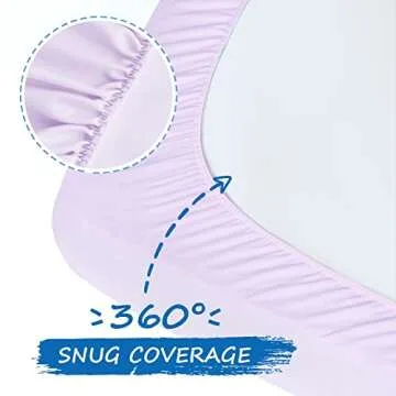 Crib Sheets Girl, Baby Crib Sheets for Standard Crib Mattress & Toddler Bed Mattress, Snug Fit Breathable Soft Fitted Crib Sheet (28''x 52''x 8''), Crib Sheets for Baby Girl 2 Pack Pink & Violet