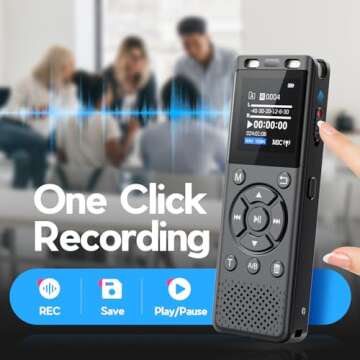 96GB Digital Voice Recorder HD Recording One Click Easy Control Large Screen