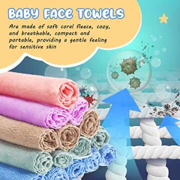 150 Pieces Baby Washcloths Bulk 10 x 10 Inch Baby Face Skin Wash Cloths Towels Set Absorbent Wash Clothes for Babies Wash Cloths for Newborns Gentle on Skin