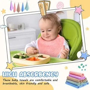150 Pieces Baby Washcloths Bulk 10 x 10 Inch Baby Face Skin Wash Cloths Towels Set Absorbent Wash Clothes for Babies Wash Cloths for Newborns Gentle on Skin