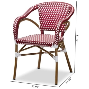 Baxton Studio Eliane Bistro Dining Chair - Stylish & Stackable