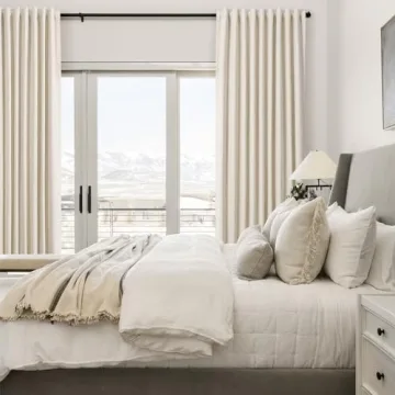 Beige Linen Blackout Curtains 84 Inch Thermal Insulated