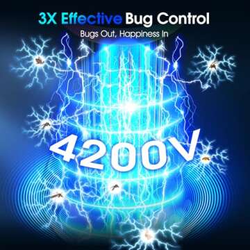 GTERT Solar Bug Zapper - Powerful Outdoor Insect Control