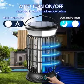 GTERT Solar Bug Zapper - Powerful Outdoor Insect Control