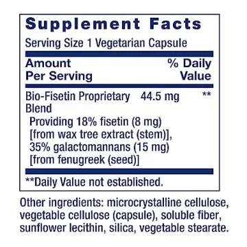 Life Extension Bio-Fisetin, Fisetin, galactomannans from Fenugreek Seed, Cellular Health, Cognitive Health, Longevity, Gluten-Free, Vegetarian, Non-GMO, 30 Vegetarian Capsules