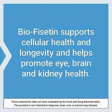 Life Extension Bio-Fisetin, Fisetin, galactomannans from Fenugreek Seed, Cellular Health, Cognitive Health, Longevity, Gluten-Free, Vegetarian, Non-GMO, 30 Vegetarian Capsules