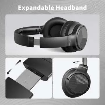 Botesty Sound Headphones Wired with Microphone, Over Ear Foldable Headphones with 4.9ft Tangle-Free Nylon Cord, 3.5mm Plug in Headphones for Smartphone,Tablet,Computer,MP3/4 (Black)