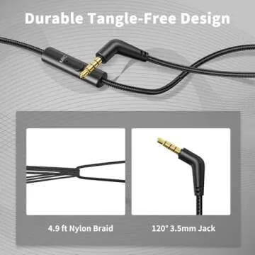 Botesty Sound Headphones Wired with Microphone, Over Ear Foldable Headphones with 4.9ft Tangle-Free Nylon Cord, 3.5mm Plug in Headphones for Smartphone,Tablet,Computer,MP3/4 (Black)