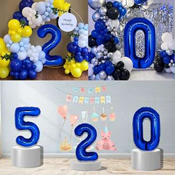 40 Inch Giant Navy Blue Number 8 Balloon, Helium Mylar Foil Number Balloons for Birthday Party, 8th Birthday Decorations for Kids, Anniversary Party Decorations Supplies (Navy Blue Number 8)